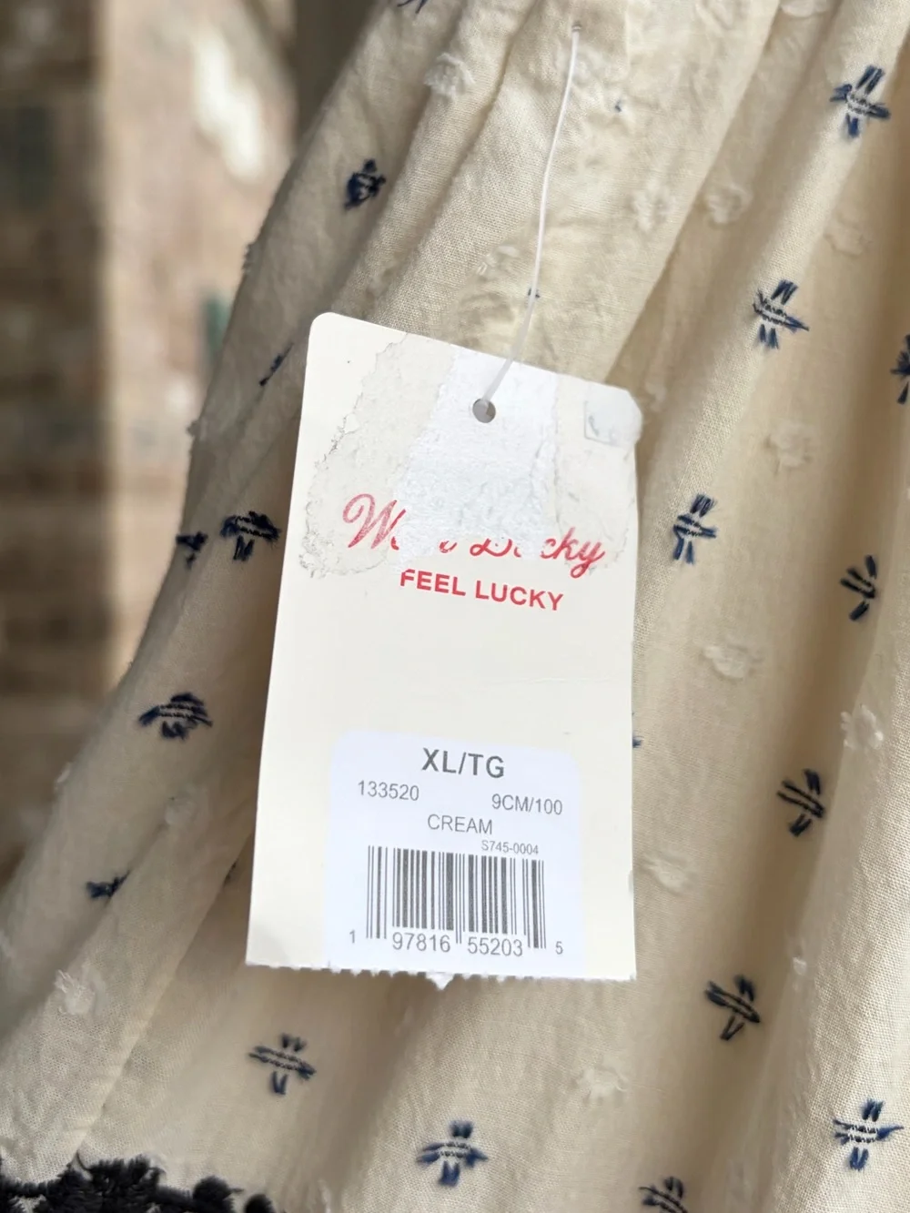 🆕✨Lucky Brand Boho Tiered Midi Skirt Cream Smocked Waist XL Cottagecore Peasant - Picture 13 of 17